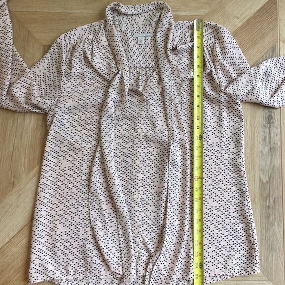 NEW! Halogen bow button down top pink black - Picture 7 of 8